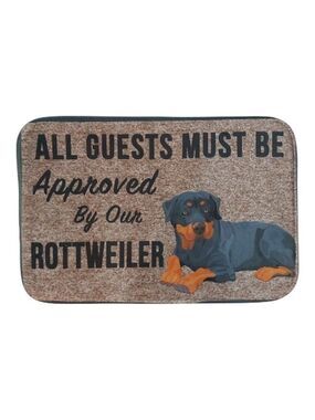 All Guests Must Be Approved By Our Rottweiler Doormat Indoor Mat 15.5x23 Inch